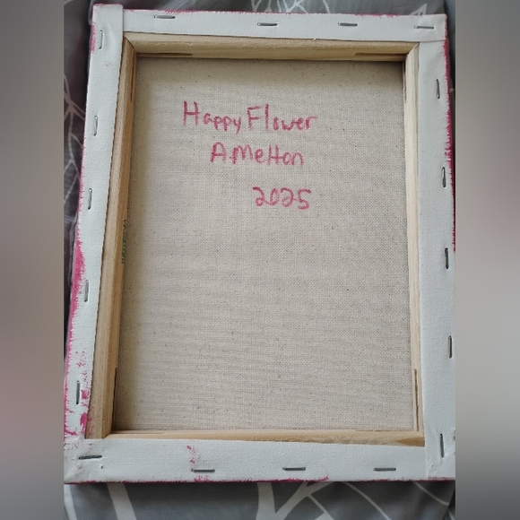 Flower painting on canvas colorful home decoe 8x10 inches - Picture 3 of 3